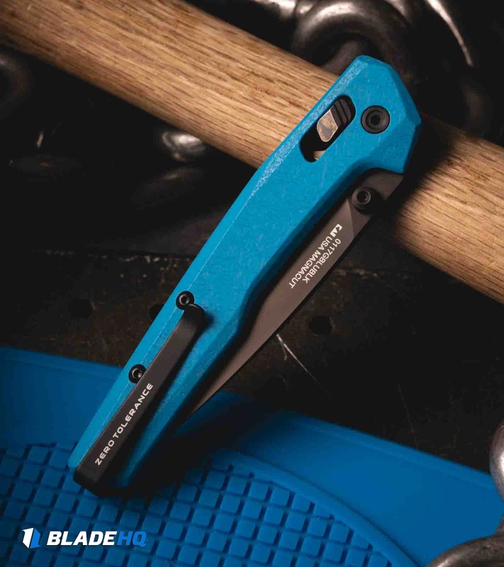 Zero Tolerance 0117 DuraLock Knife Blue Glass Fiber (3.3" Black MagnaCut)